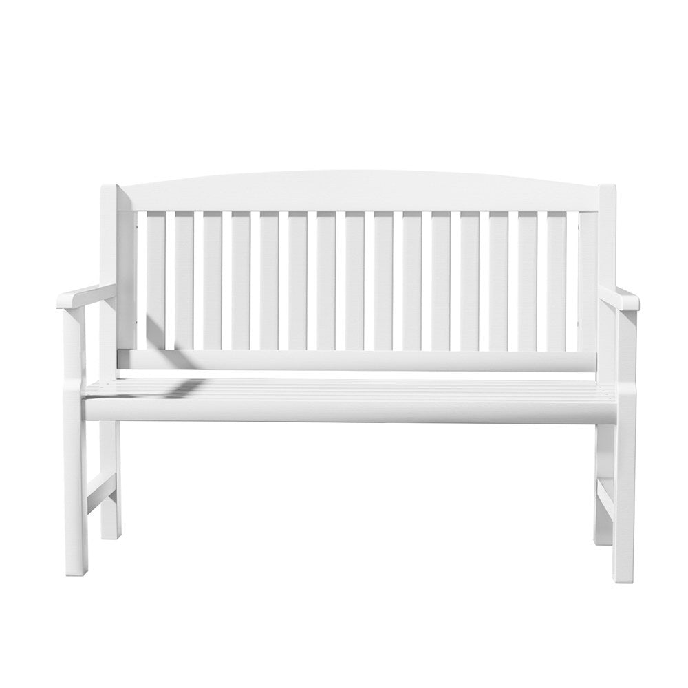 Gardeon Outdoor Garden Bench Wooden 2 Seater Lounge Chair Patio Furniture White 3
