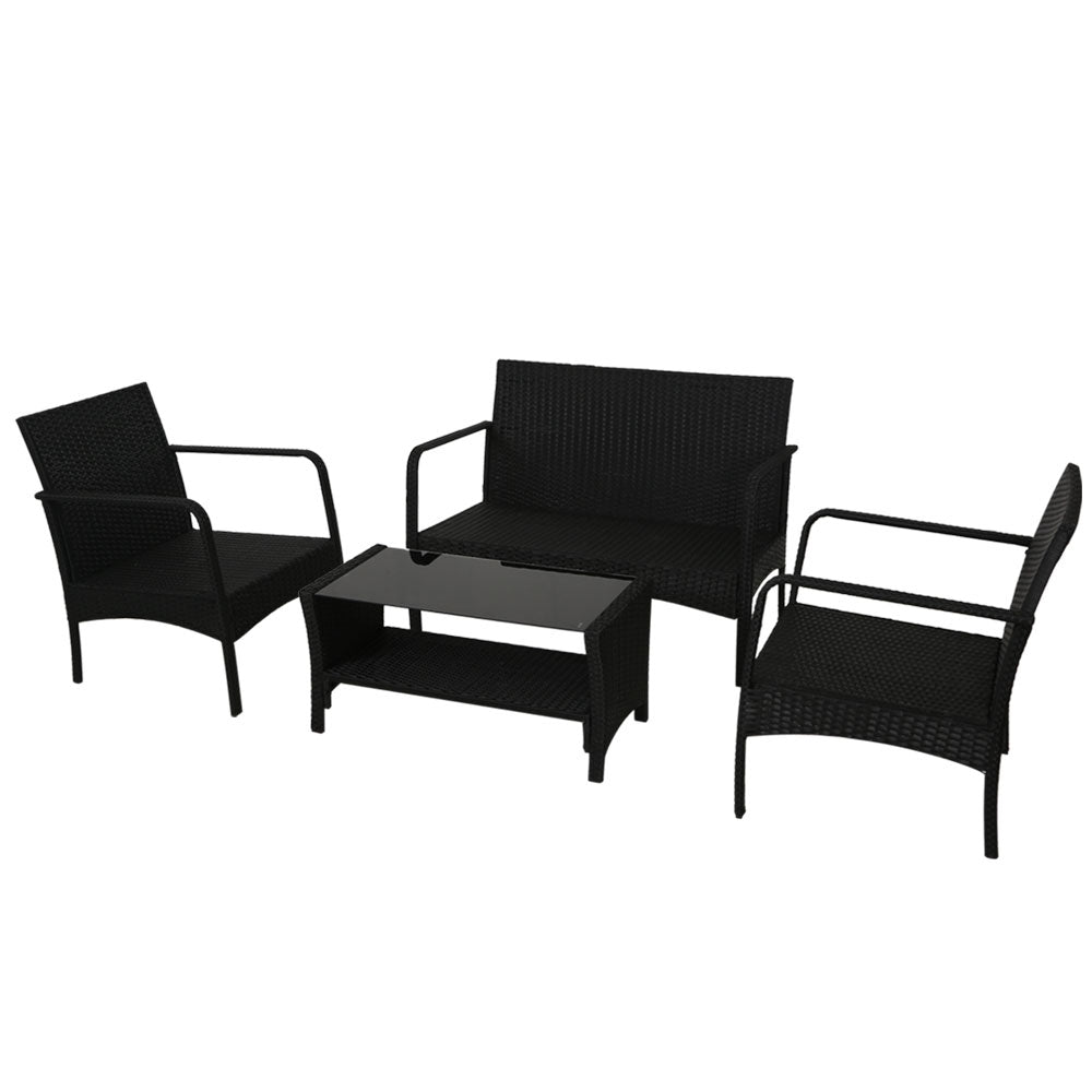 Gardeon Outdoor Sofa Set Lounge Setting Wicker Table and Chairs Garden Patio Furniture 3