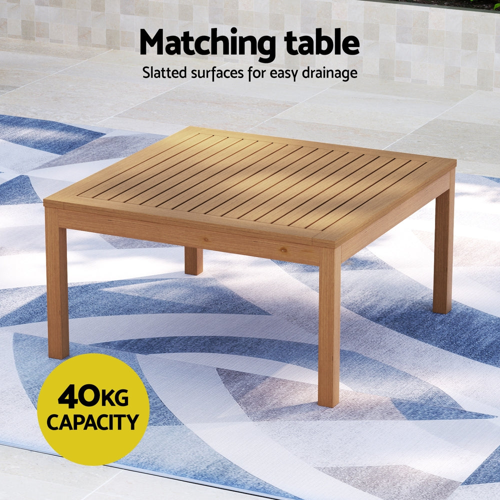 Gardeon 4-Seater Outdoor Sofa Set Wooden Lounge Setting 5PCS 6