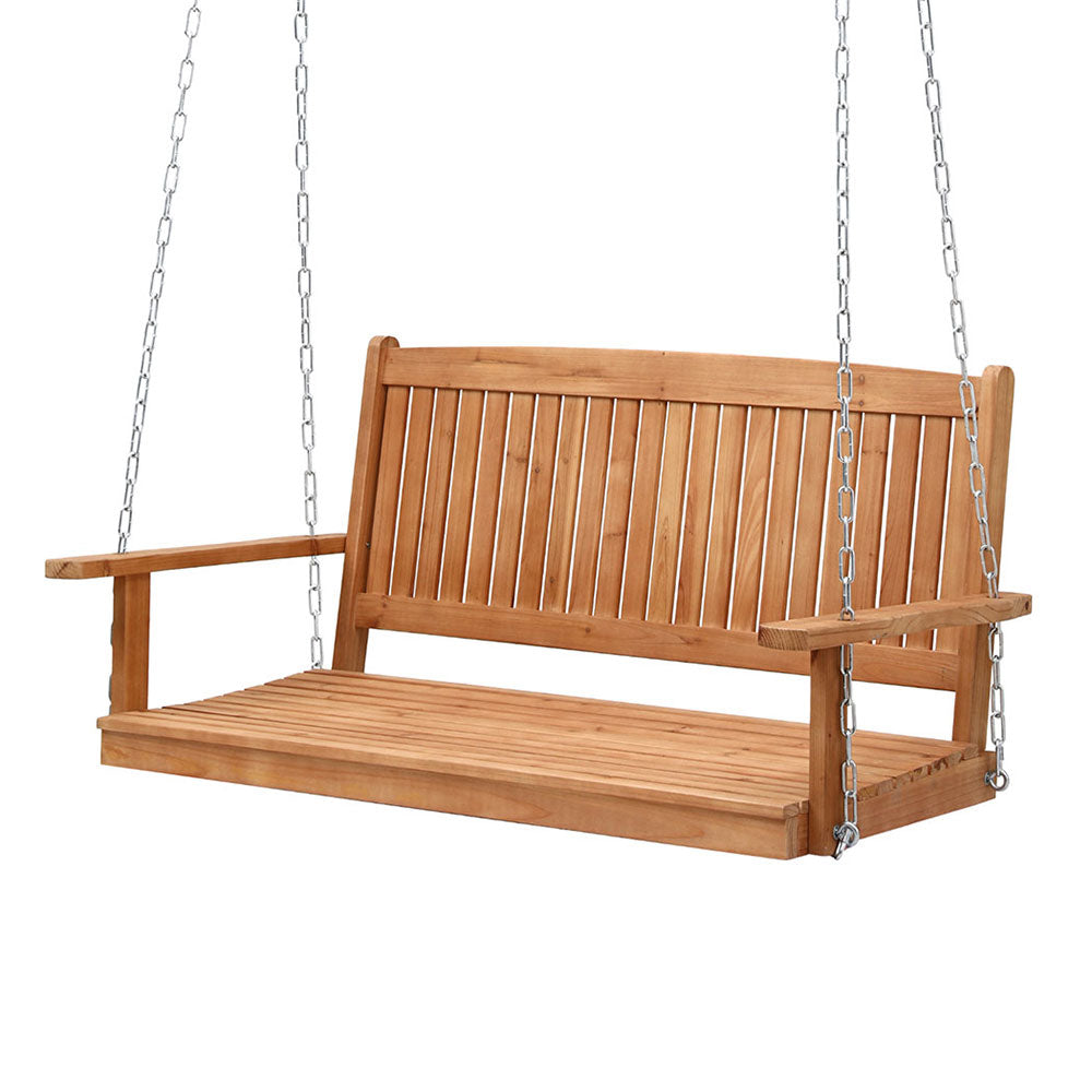 Gardeon Porch Swing Chair With Chain Outdoor Furniture Wooden Bench 2 Seater 7