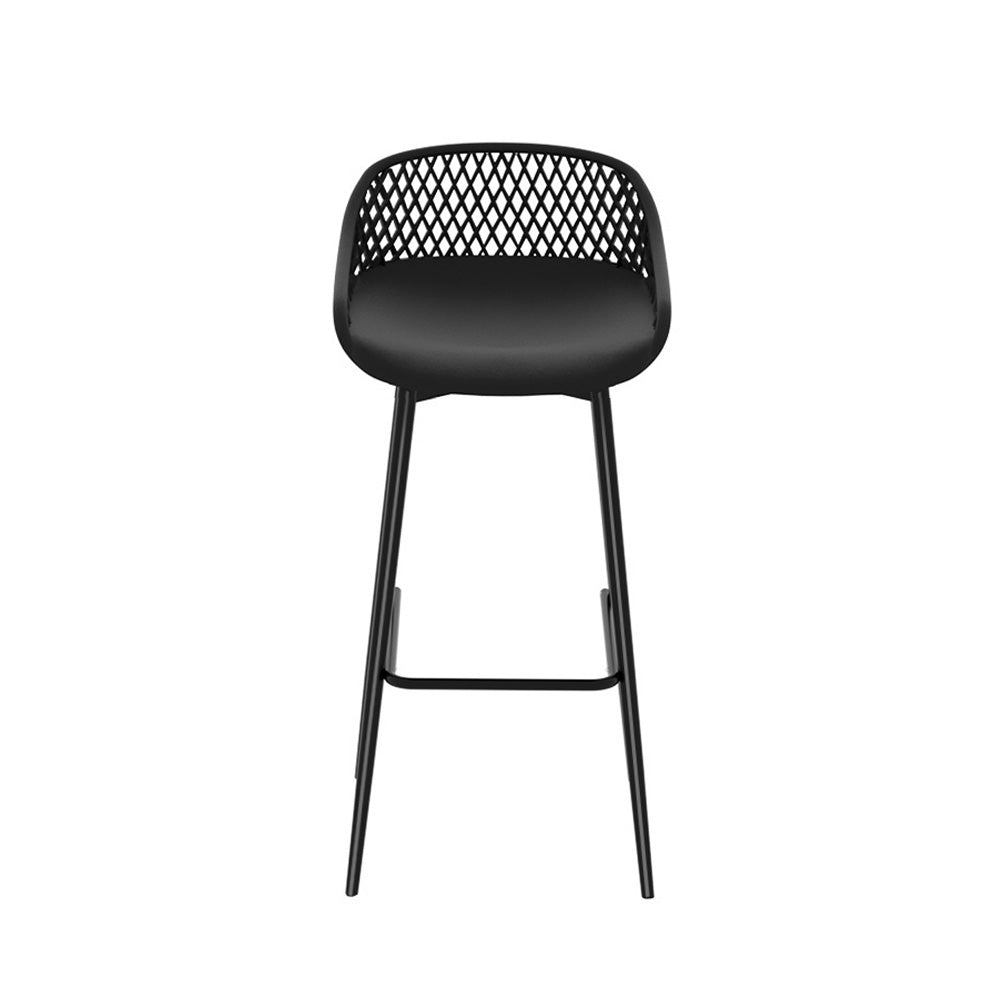Gardeon 2x Outdoor Bar Stools Plastic Black 3