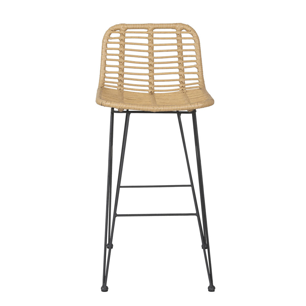 Gardeon 2x Outdoor Bar Stools Rattan Nature 3