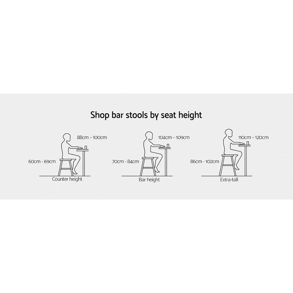 Gardeon 2x Outdoor Bar Stools Rattan Nature 5