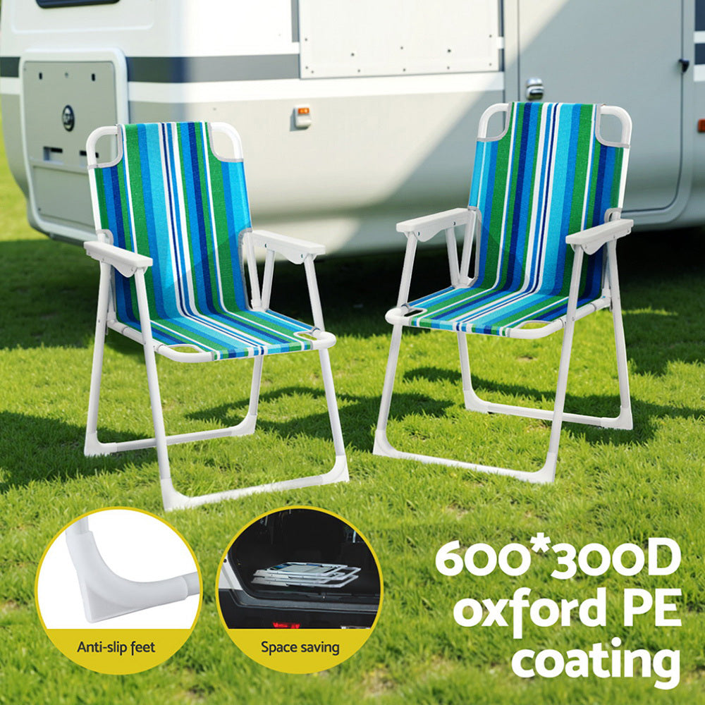 Gardeon Outdoor Chairs Folding Camping Chair Steel Portable Patio Furniture 6