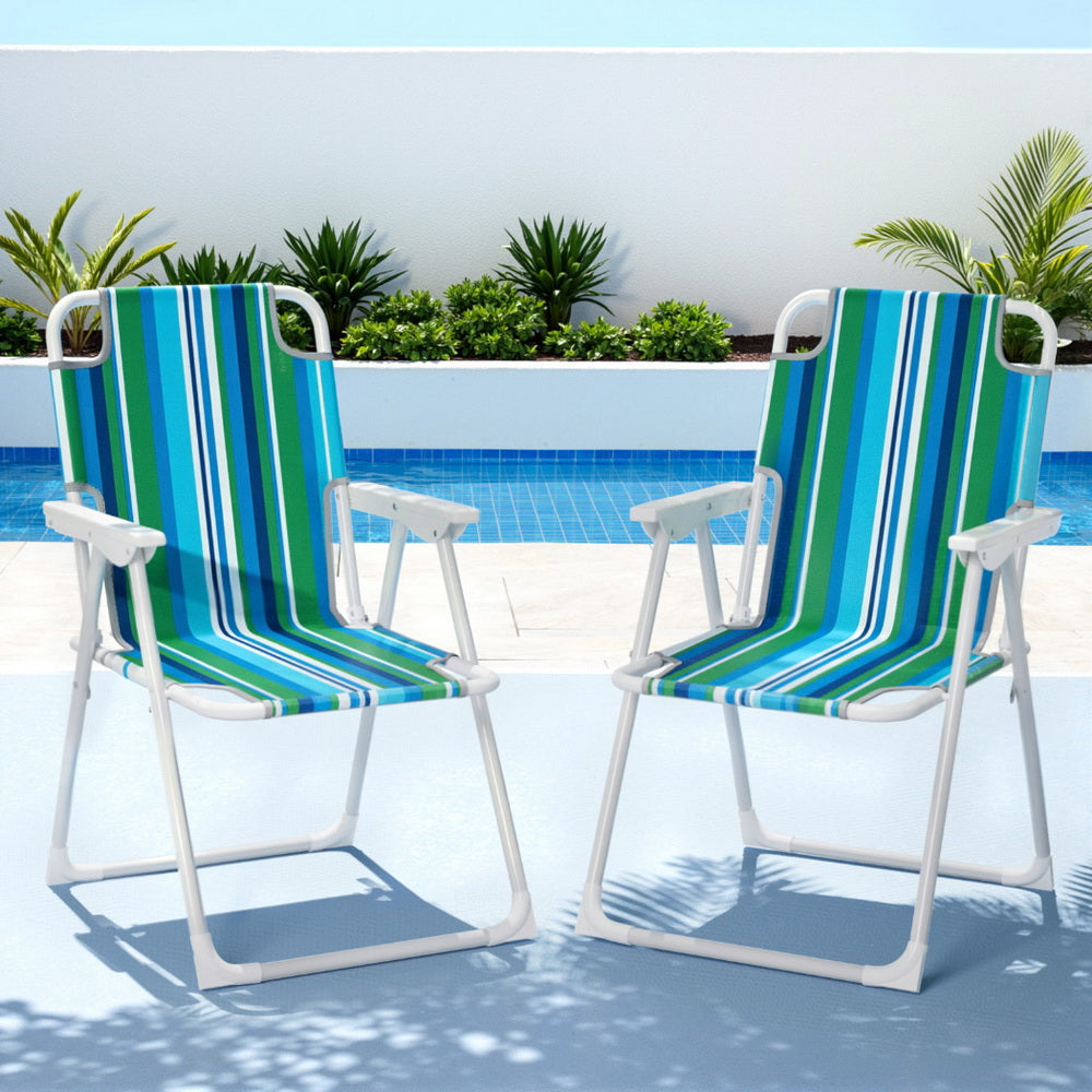 Gardeon Outdoor Chairs Folding Camping Chair Steel Portable Patio Furniture 7