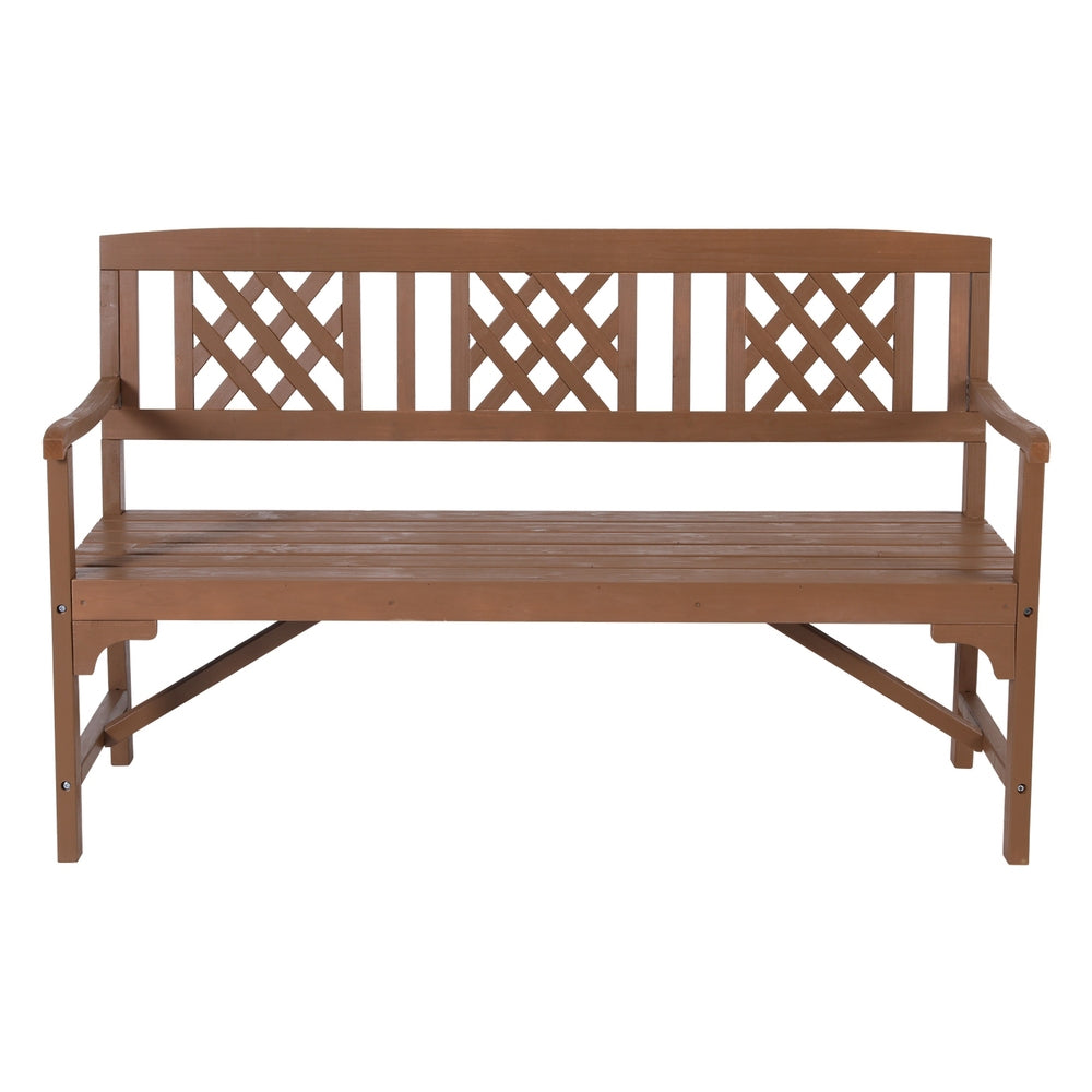 Gardeon Outdoor Garden Bench Wooden Chair 3 Seat Patio Furniture Lounge Natural 3