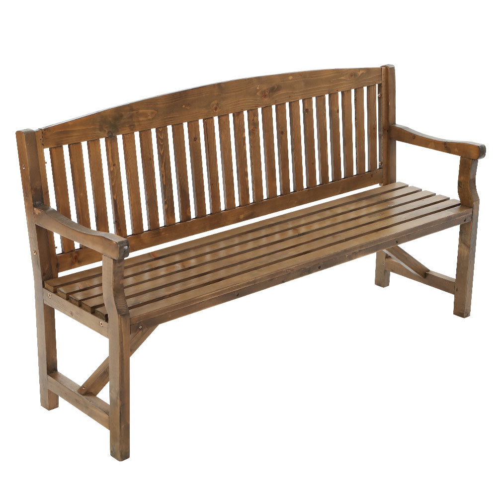 Gardeon 5FT Outdoor Garden Bench Wooden 3 Seat Chair Patio Furniture Natural 8