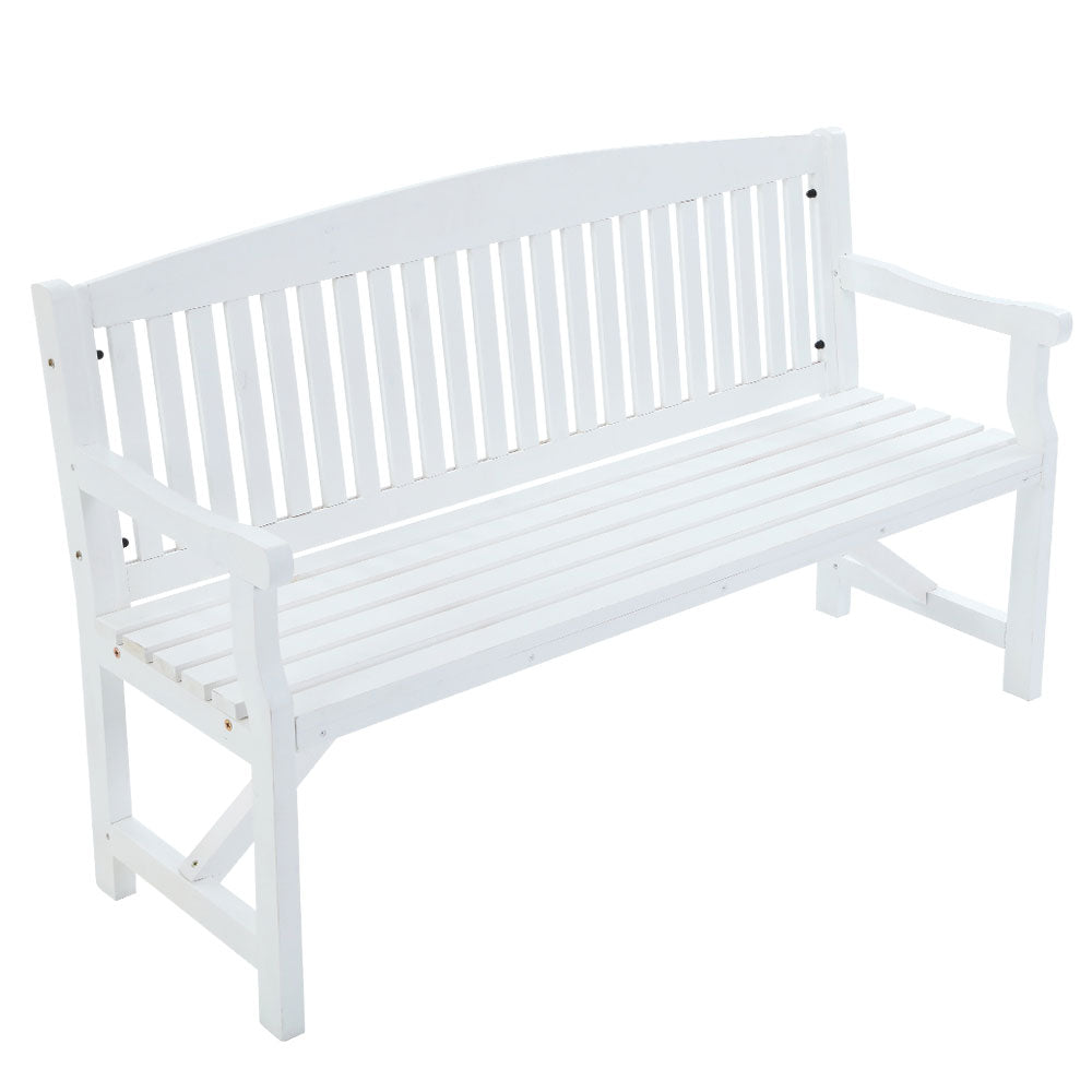 Gardeon 5FT Outdoor Garden Bench Wooden 3 Seat Chair Patio Furniture White 8