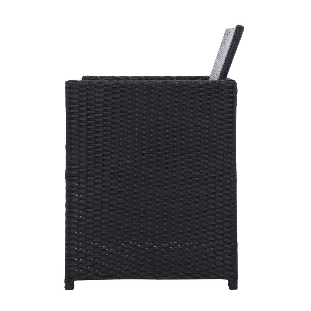 Gardeon 2PC Outdoor Dining Chairs Patio Furniture Wicker Garden Cushion Hugo 4