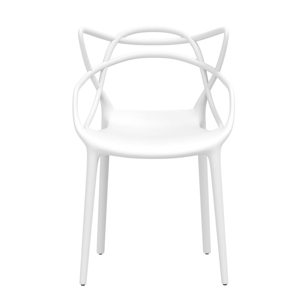 Gardeon 4PC Outdoor Dining Chairs PP Portable Stackable Chair Patio Furniture White 3