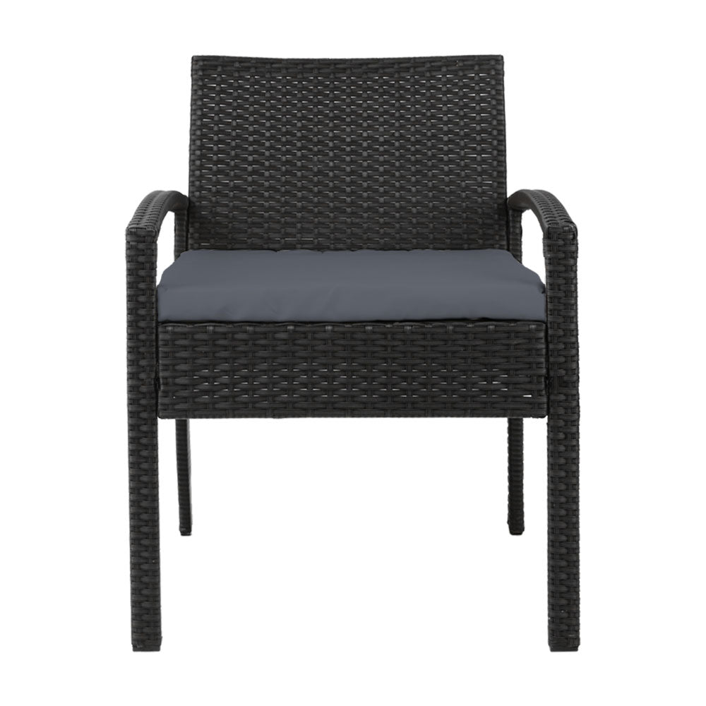 Gardeon Outdoor Dining Chairs Patio Furniture Rattan Lounge Chair Cushion Felix 3