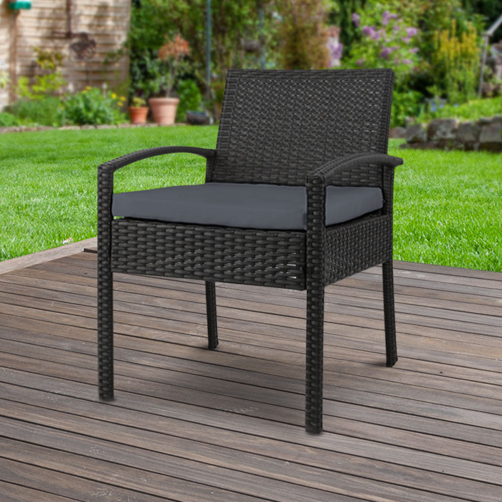 Gardeon Outdoor Dining Chairs Patio Furniture Rattan Lounge Chair Cushion Felix 8