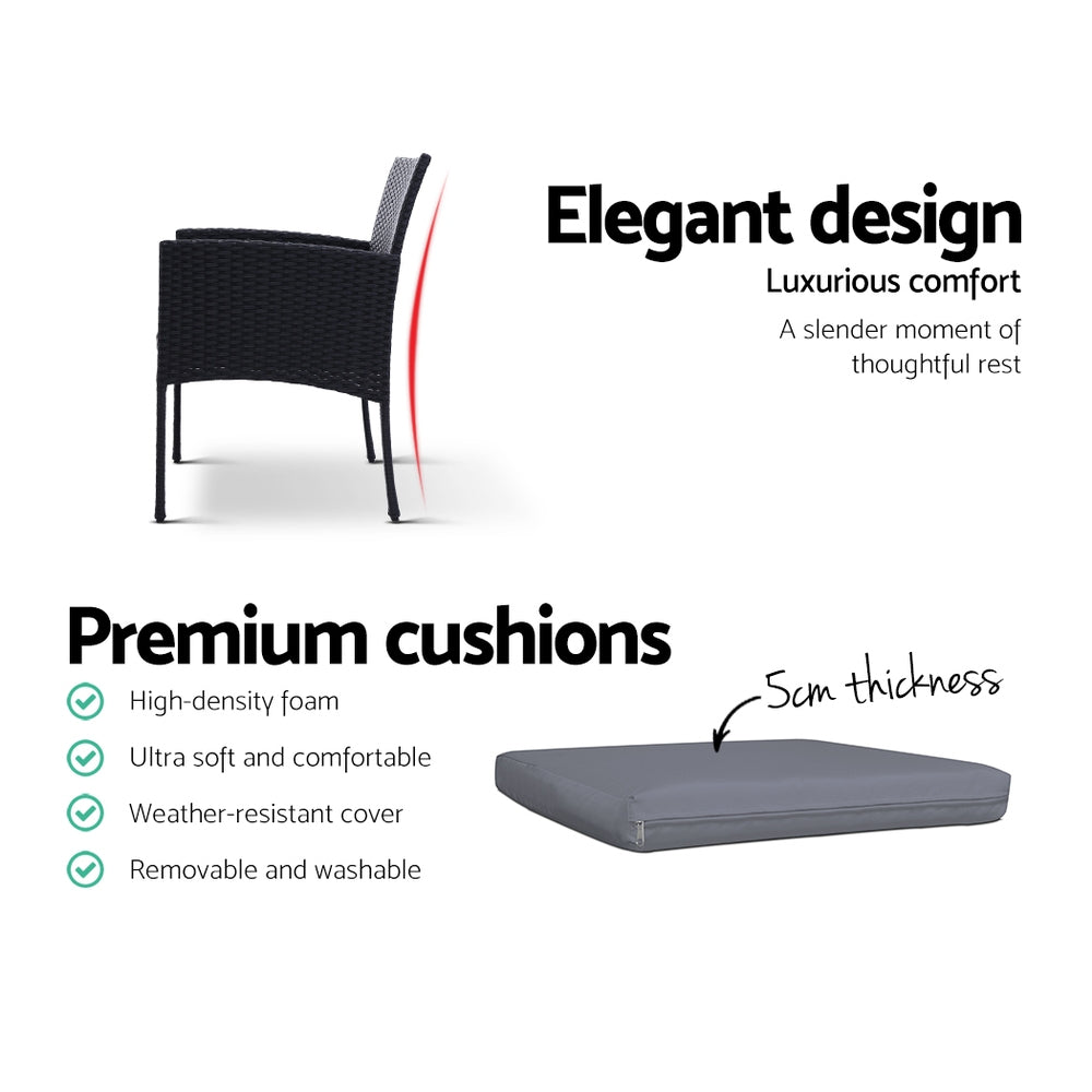 Gardeon 2PC Outdoor Dining Chairs Patio Furniture Rattan Lounge Chair XL Ezra 6