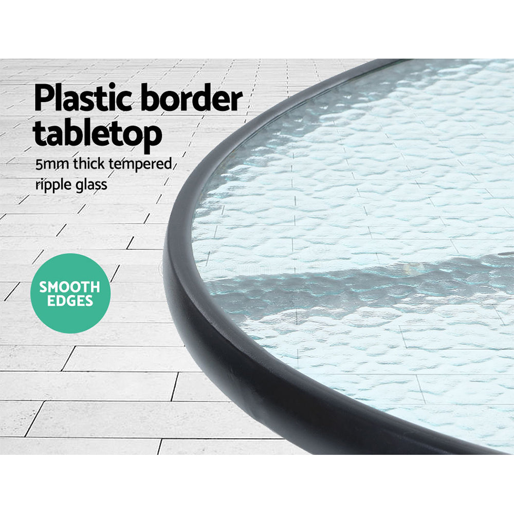 Gardeon 3PC Bistro Set Outdoor Furniture Rattan Table Chairs Cushion Patio Garden Idris 6