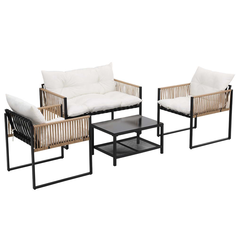 Gardeon 4 Seater Outdoor Sofa Set 4PCS Table Chair Set Garden Patio Furniture 7