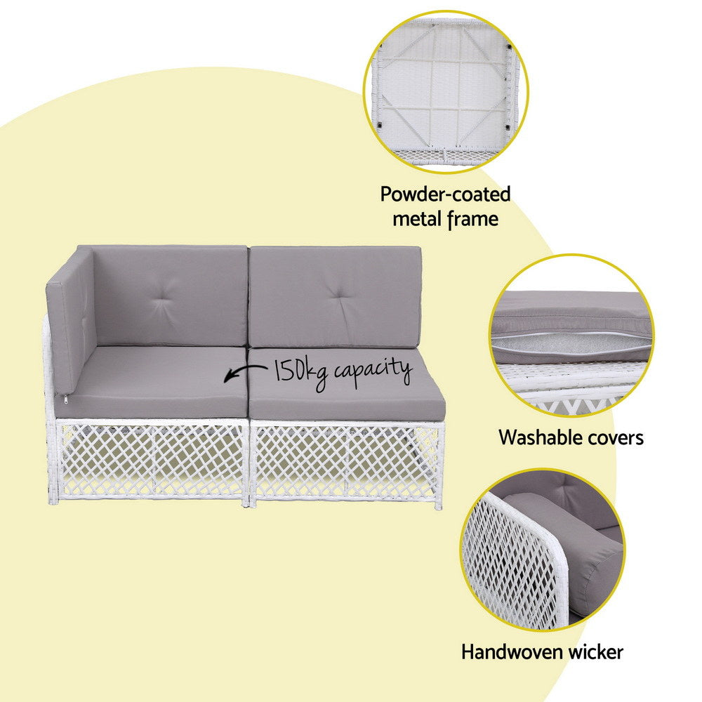 Gardeon 4 Seater Outdoor Sofa Set 5PCS Table Chair Set Garden Patio Furniture 5