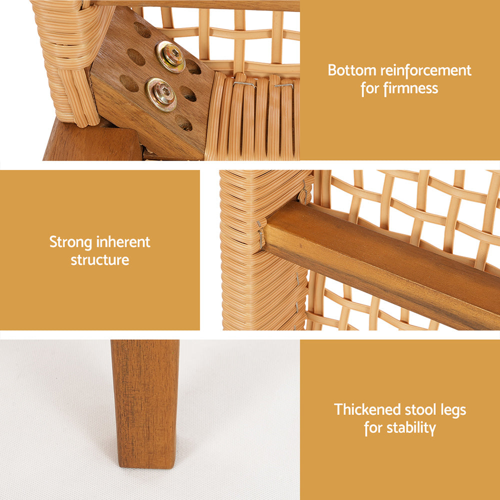 Gardeon Outdoor Garden Bench Seat Dining Acacia Wood 2-Seater Patio Furniture 5