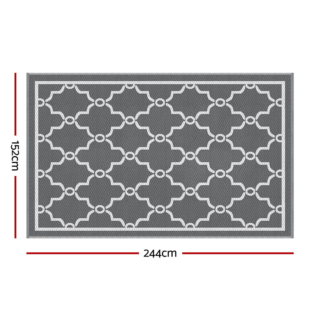 Gardeon Outdoor Rugs 152x244cm Large Carpet Reversible Area Mat PP Dual-Sided Patio Rug Maroc 3