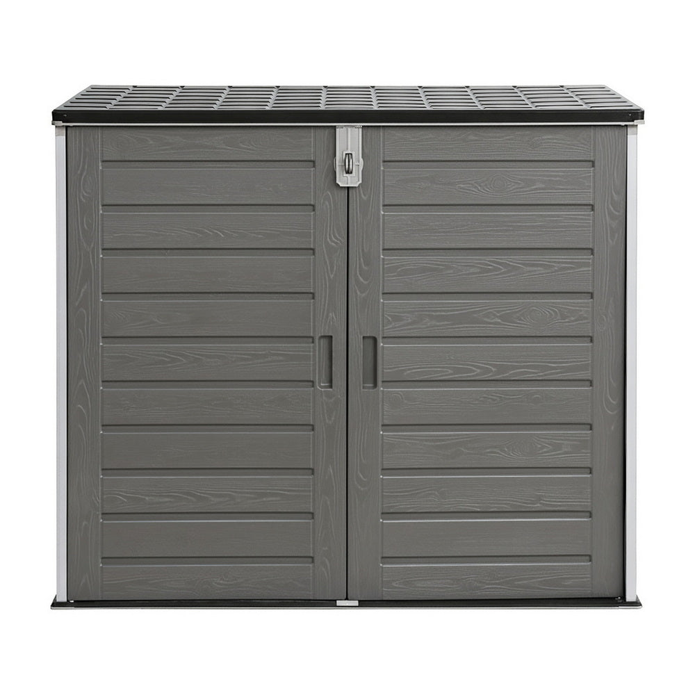 Gardeon Outdoor Storage Box 1170L Container Lockable Cabinet Tool Organizer Shed Grey 4