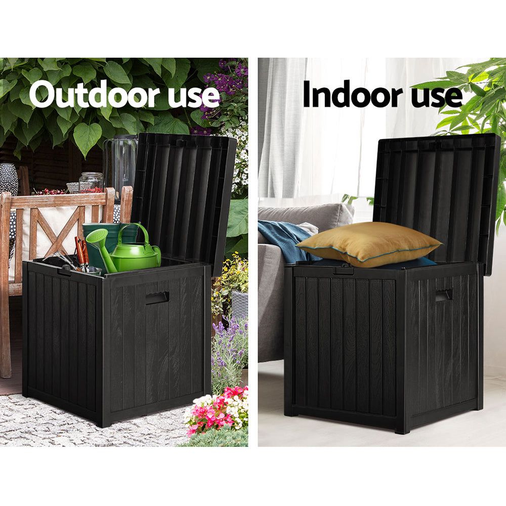 Gardeon Outdoor Storage Box 195L Organiser Garden Bench Deck Toy Shed Tool Black 6