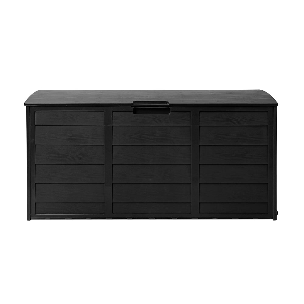Gardeon Outdoor Storage Box 290L Lockable Organiser Garden Deck Shed All Black 3