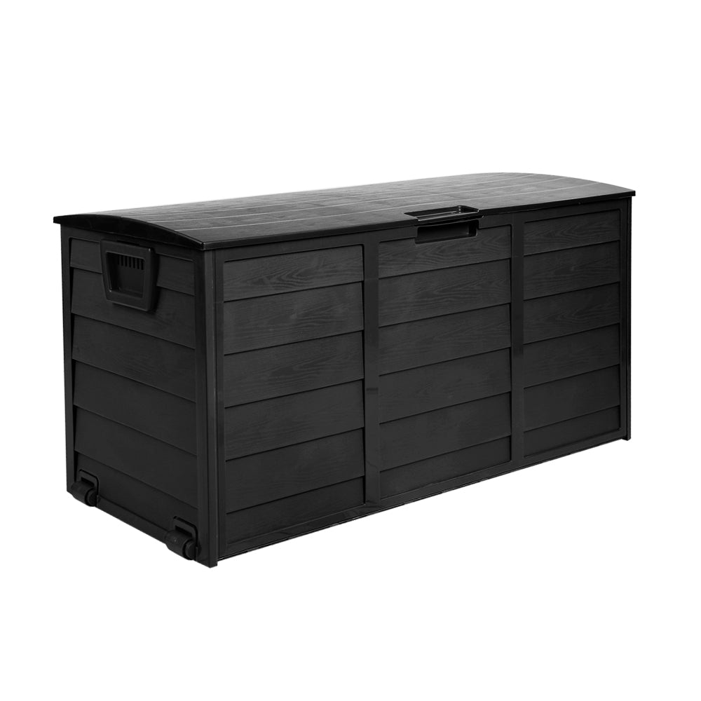 Gardeon Outdoor Storage Box 290L Lockable Organiser Garden Deck Shed All Black 4