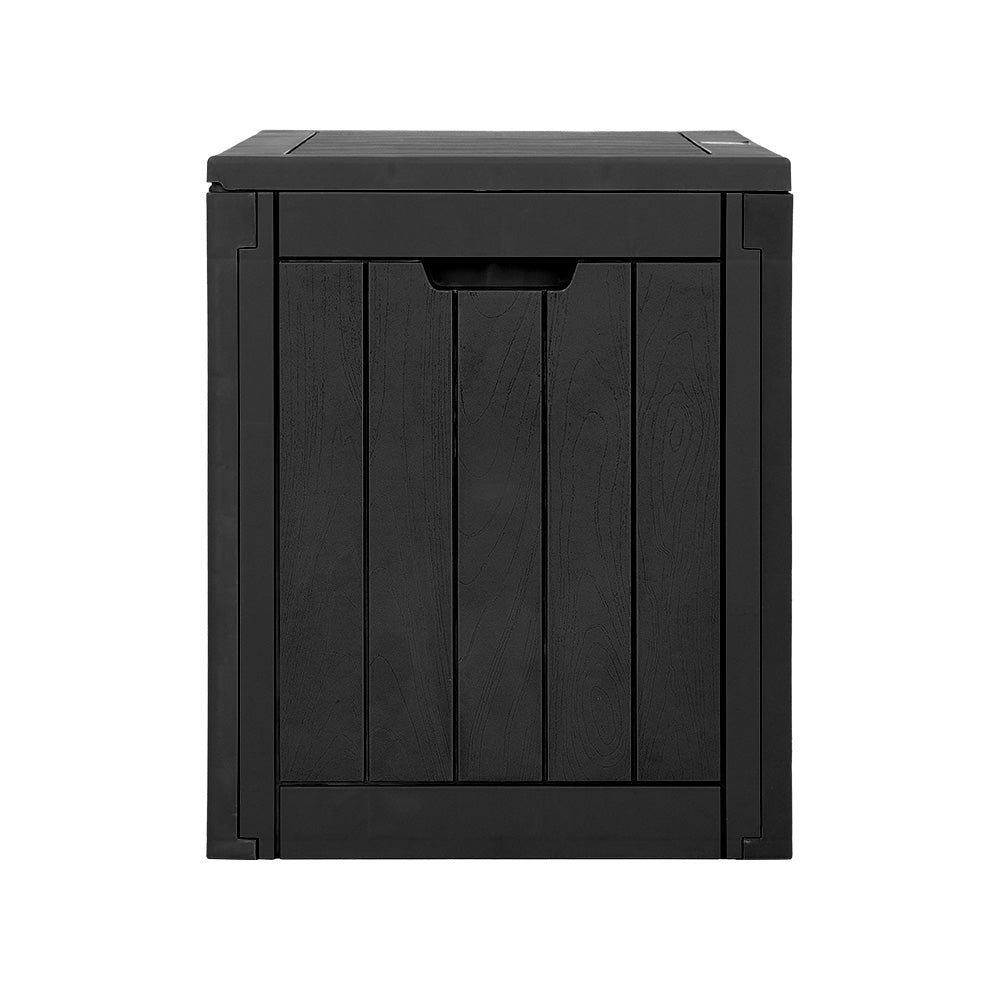 Gardeon Outdoor Storage Box 118L Container Lockable Garden Toy Tool Shed Black 3