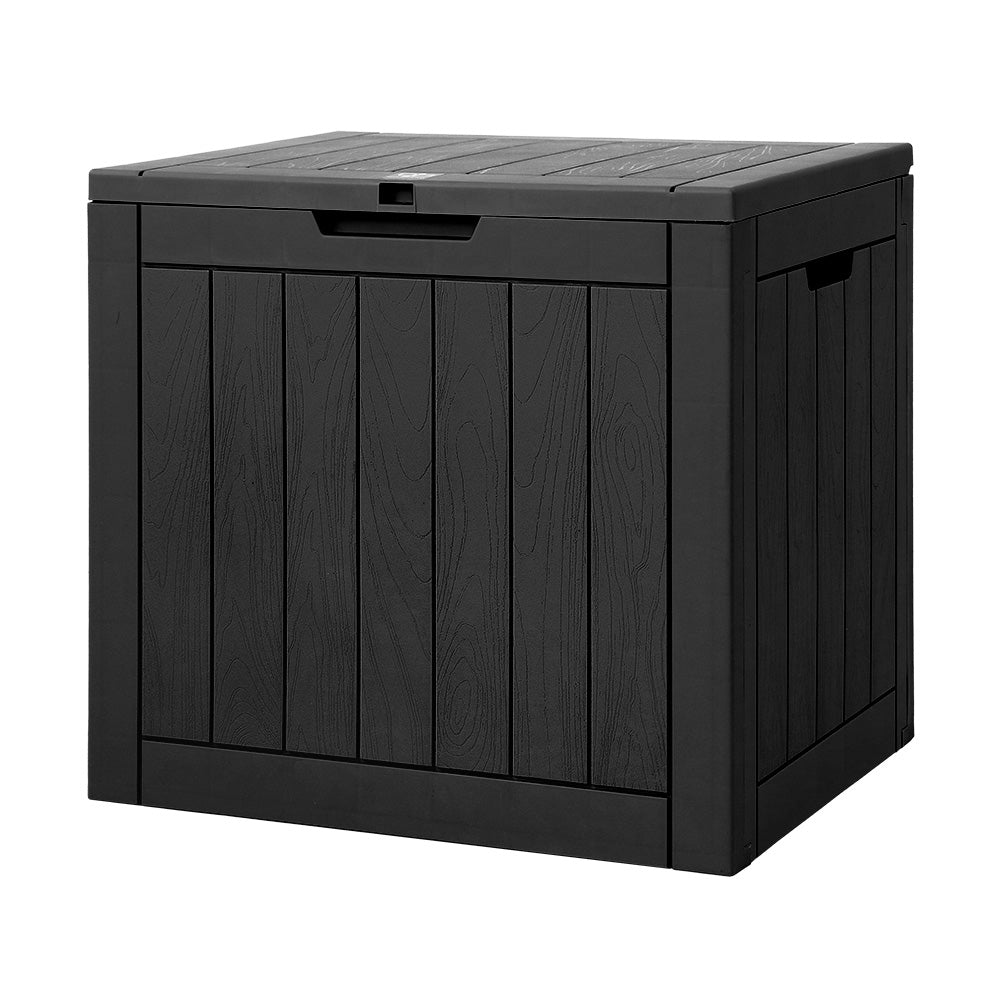 Gardeon Outdoor Storage Box 118L Container Lockable Garden Toy Tool Shed Black 7