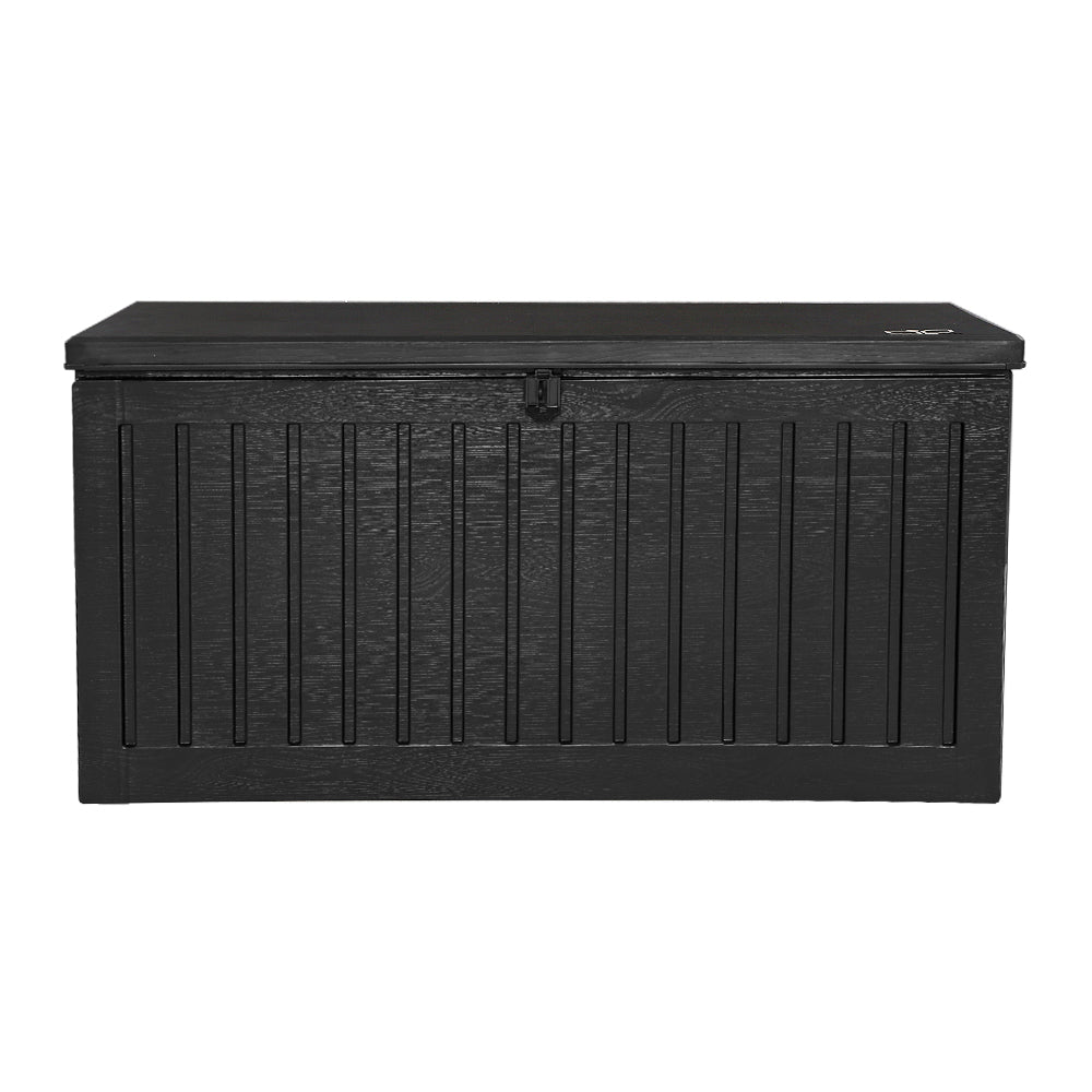 Gardeon Outdoor Storage Box 270L Container Lockable Garden Bench Tool Shed Black 3