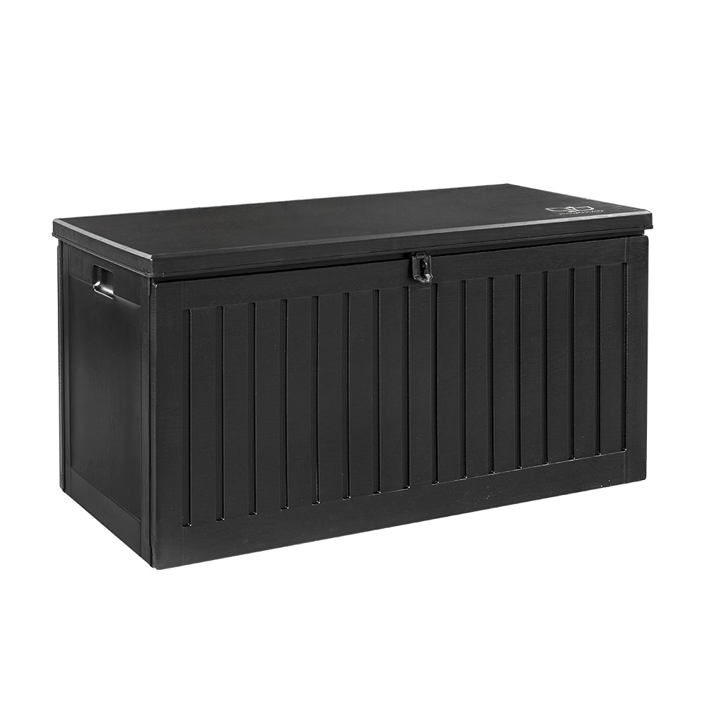 Gardeon Outdoor Storage Box 270L Container Lockable Garden Bench Tool Shed Black 4