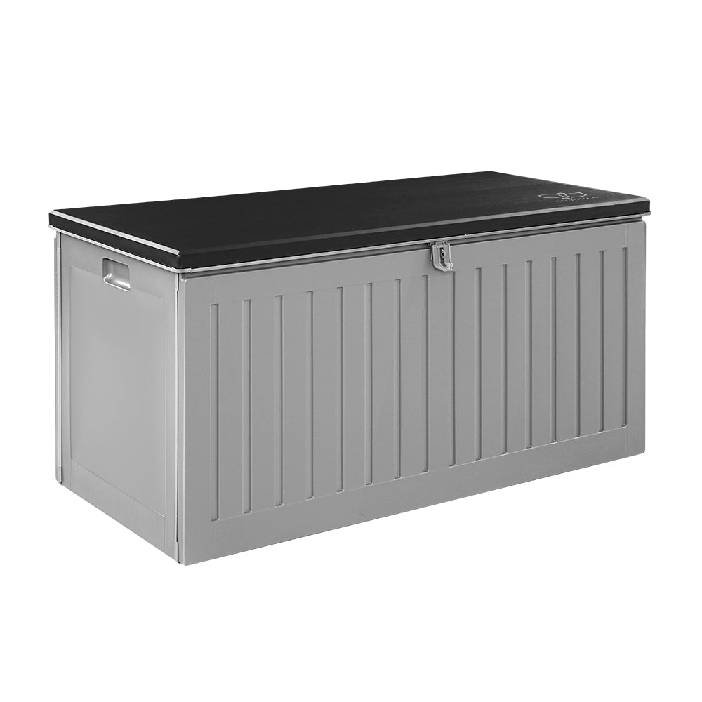 Gardeon Outdoor Storage Box 270L Container Lockable Garden Bench Tool Shed Grey 3