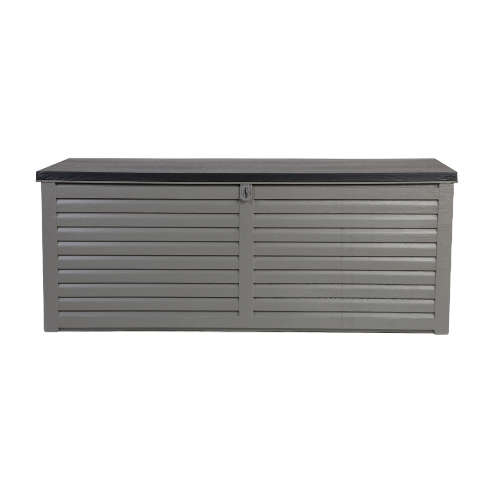 Gardeon Outdoor Storage Box 390L Container Lockable Garden Bench Tools Toy Shed Black 3