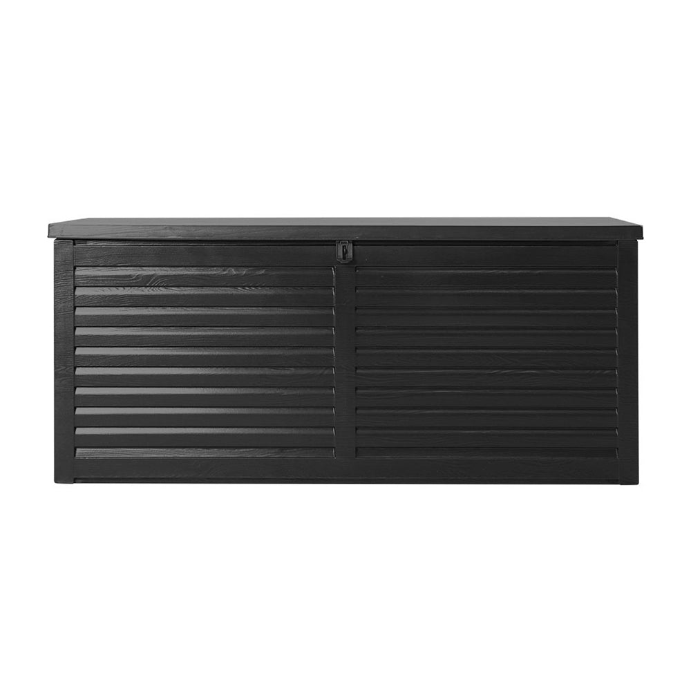 Gardeon Outdoor Storage Box 490L Container Lockable Garden Bench Shed Tools Toy All Black 3