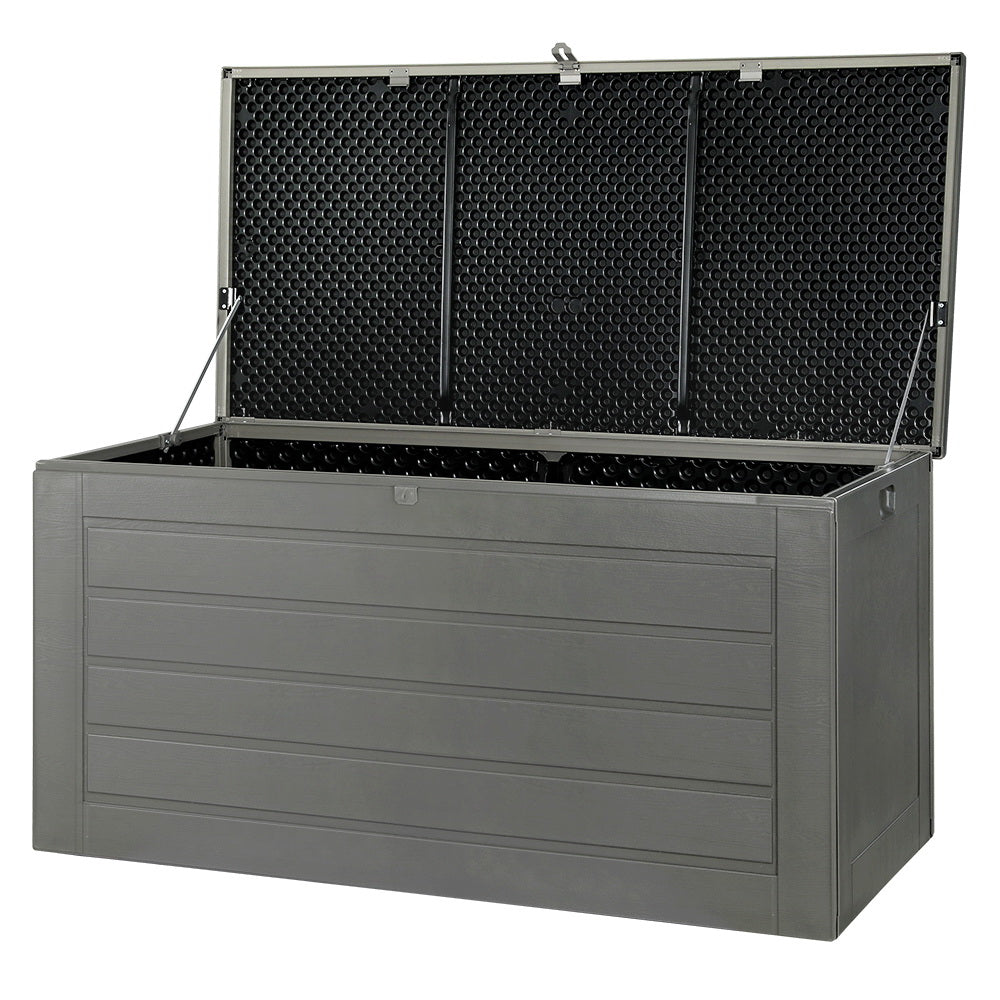 Gardeon Outdoor Storage Box 680L Container Lockable Garden Bench Tool Shed Black 7
