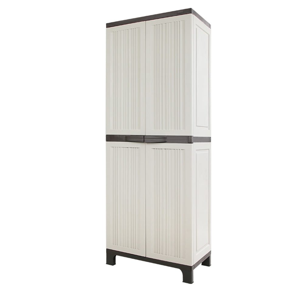 Gardeon Outdoor Storage Cabinet Box 173cm Lockable Cupboard Sheds Garage Adjustable Beige 3