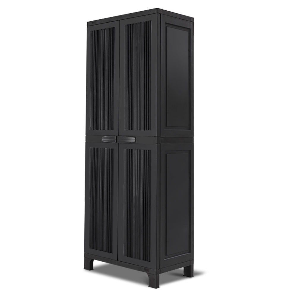 Gardeon Outdoor Storage Cabinet Box 173cm Lockable Cupboard Sheds Garage Adjustable Black 5