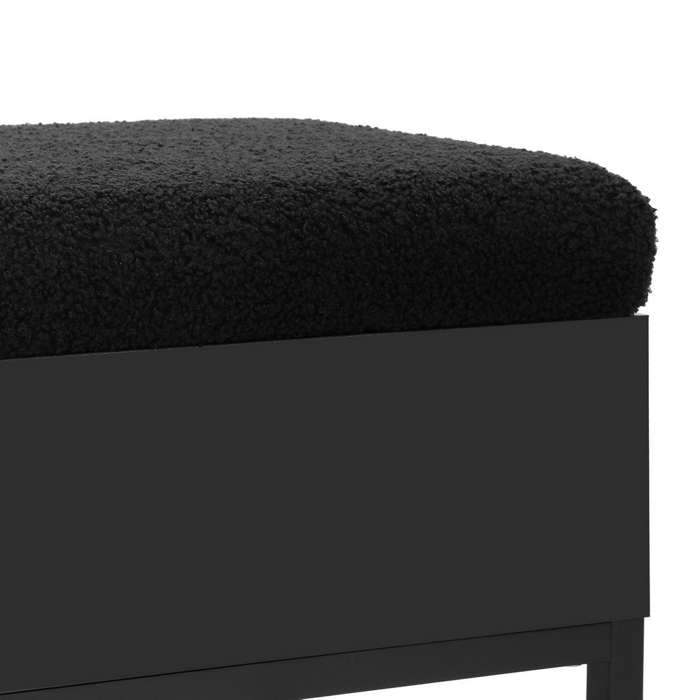 Artiss Storage Ottoman Blanket Box 110cm Boucle Shelf 3