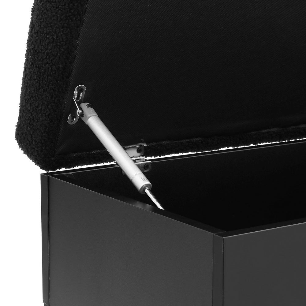 Artiss Storage Ottoman Blanket Box 110cm Boucle Shelf 4