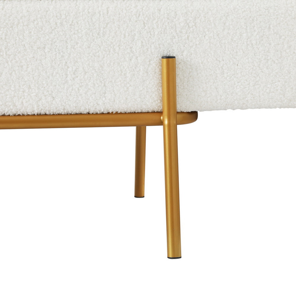 Artiss Storage Ottoman Bed 140cm Pillow Boucle Fabric 4