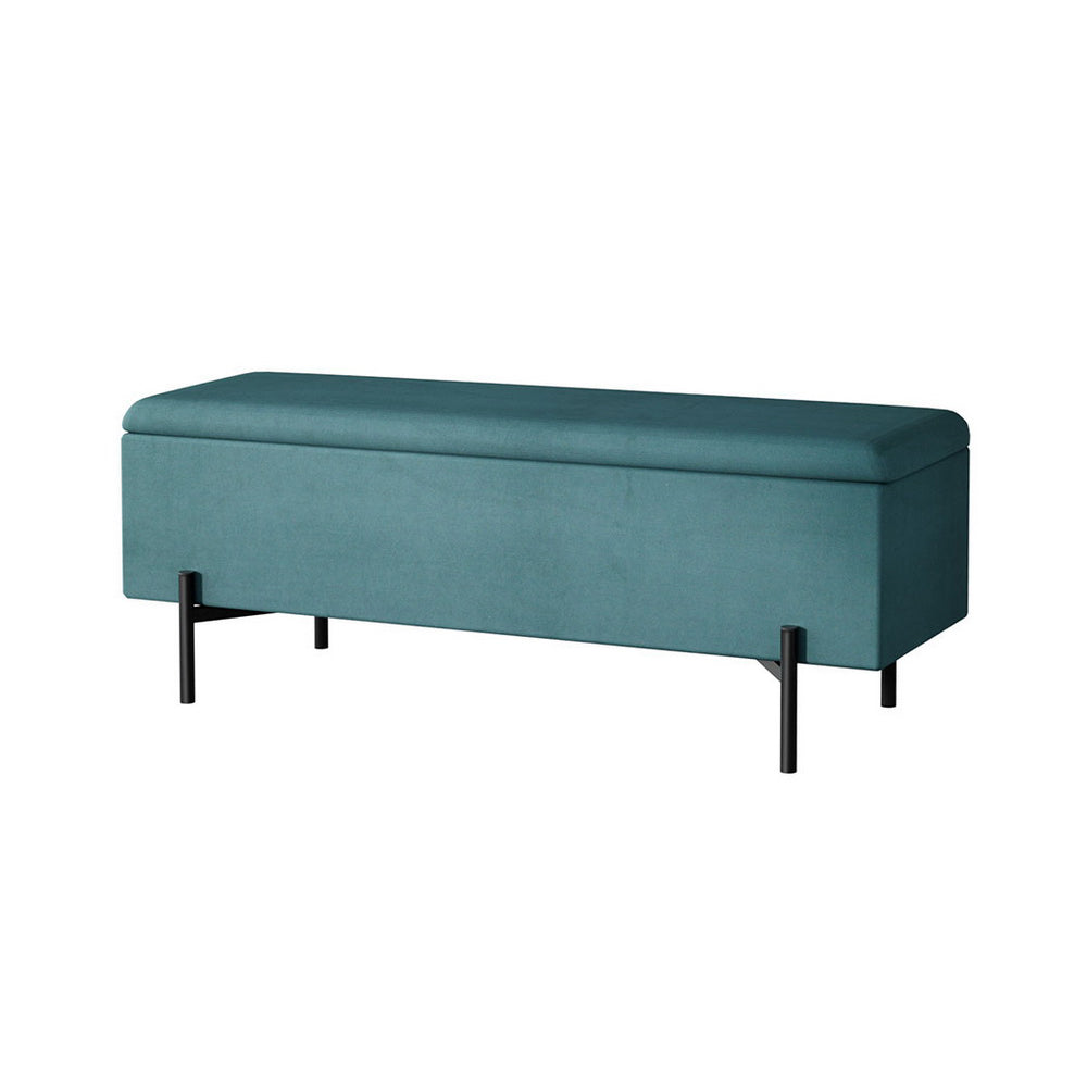 Artiss Storage Ottoman Blanket Box 140cm Velvet Green 7