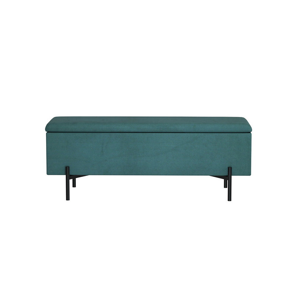 Artiss Storage Ottoman Blanket Box 140cm Velvet Green 3