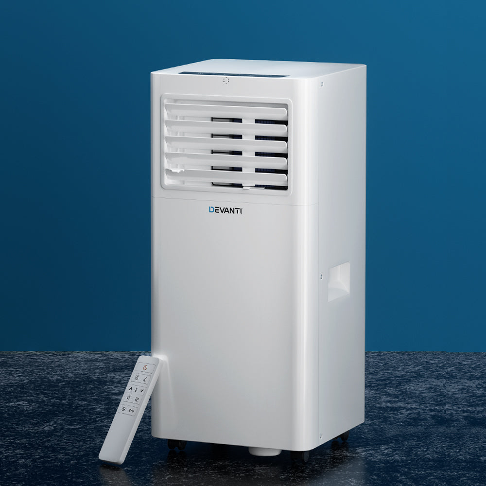 Devanti Portable Air Conditioner 7000BTU Cooling Mobile Fan Cooler Dehumidifier 7