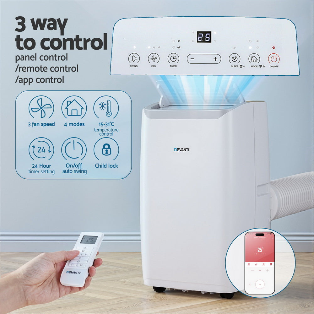 Devanti Portable Air Conditioner Dehumidifier Fan 14000BTU 6