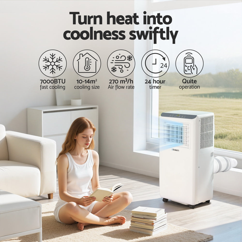 3-in-1 Devanti Portable Air Conditioner Dehumidifier Fan 7000BTU 5