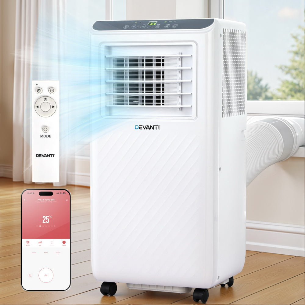 3-in-1 Devanti Portable Air Conditioner Dehumidifier Fan 7000BTU 7