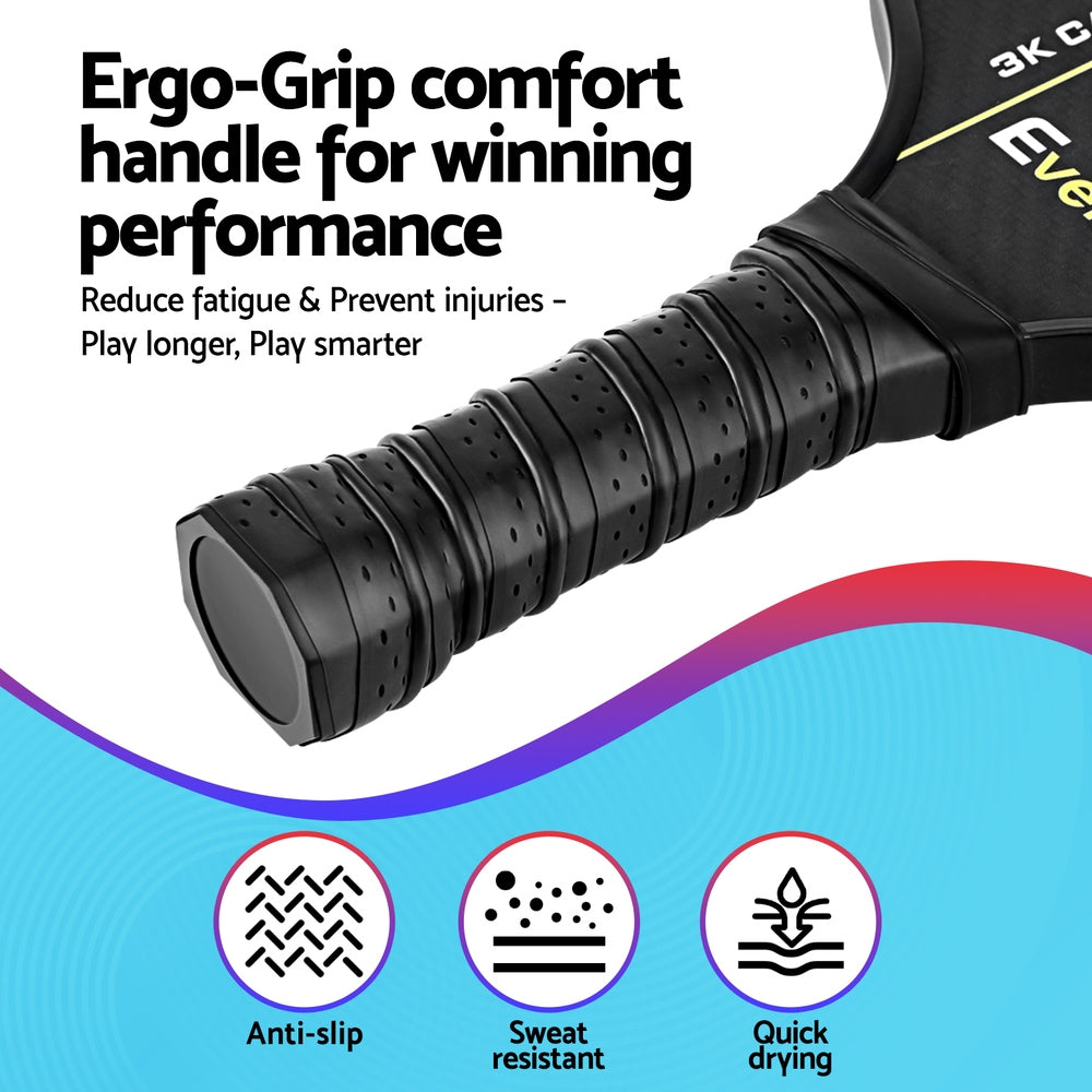 Everfit 2PCS Pickleball Paddles Set Outdoor Pickle Balls Rackets with Cover Bag Training 6