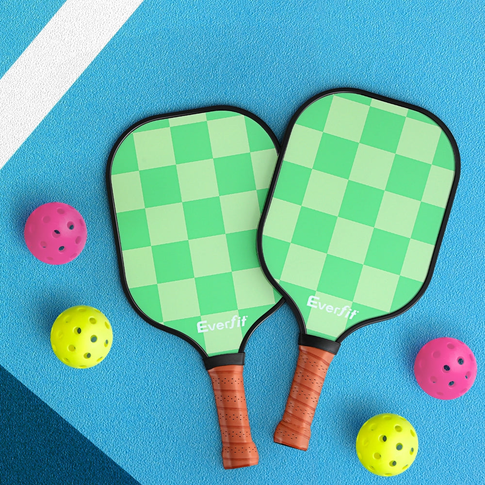 Everfit Pickleball Paddle Set Fiberglass with Balls Bag Tournament Kit 2PCS Pickle Balls Rackets 7