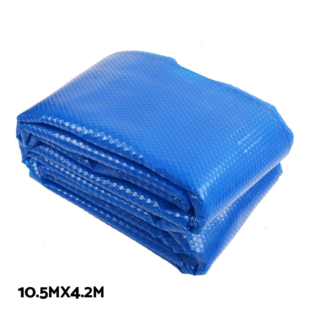 Aquabuddy Pool Cover 500 Micron 10.5x4.2m Swimming Pool Solar Blanket 5.5m Blue Roller 3