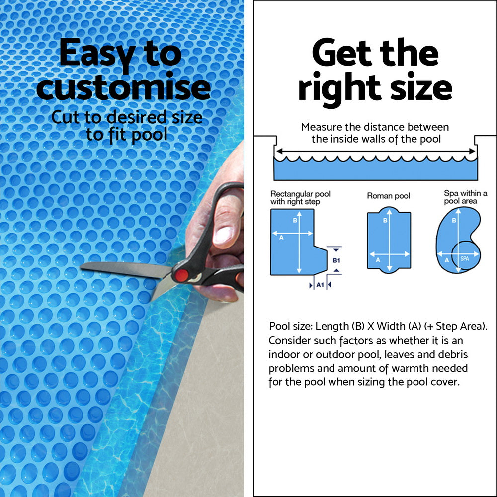 Aqua Buddy Pool Cover 600 Micron Bubble Heat Solar Blanket Blue Silver 10.5x4.2m 6