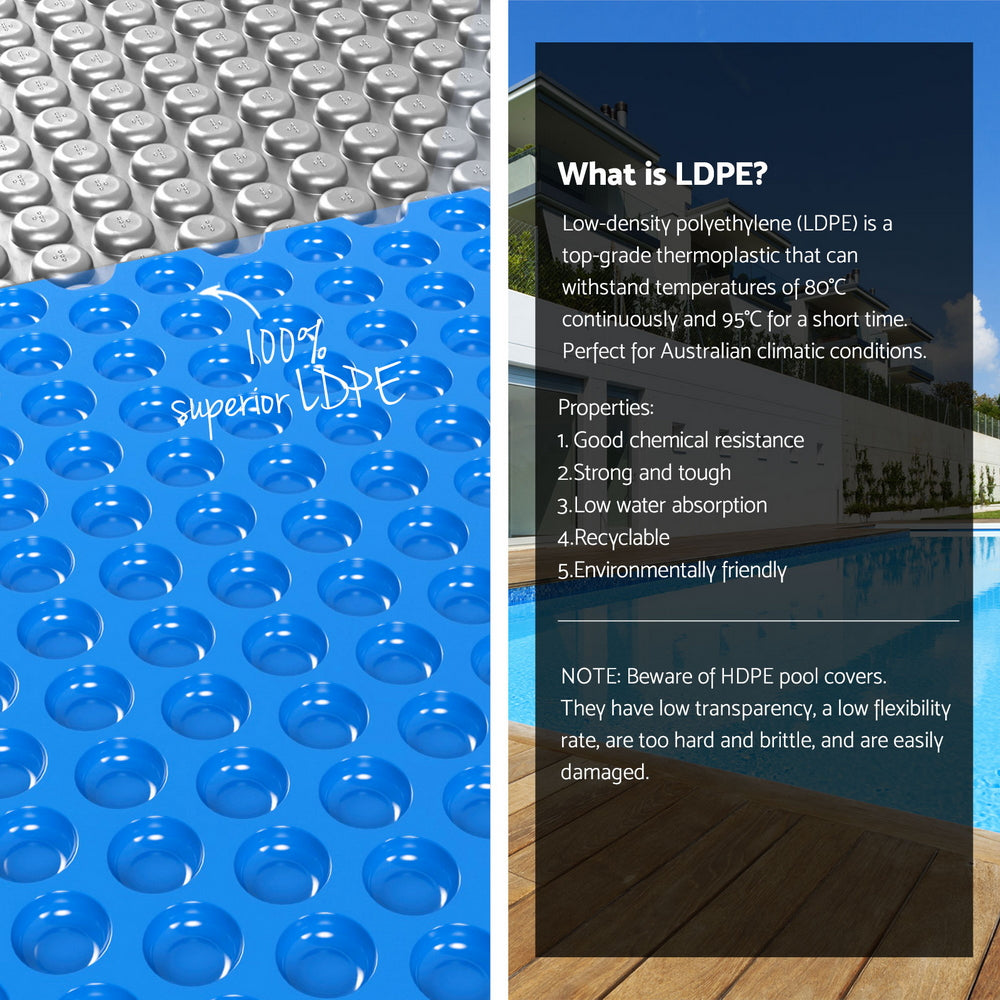 Aqua Buddy Pool Cover 600 Micron Solar Heat Blanket 10.5x4.2m w/ 5.55m Roller Blue 6